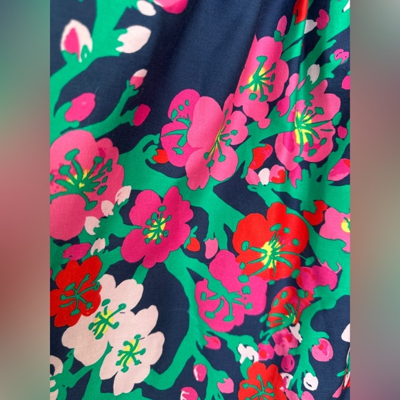 Lily Pulitzer Navy Blue Floral Strapless Dress 2 - Picture 12 of 15